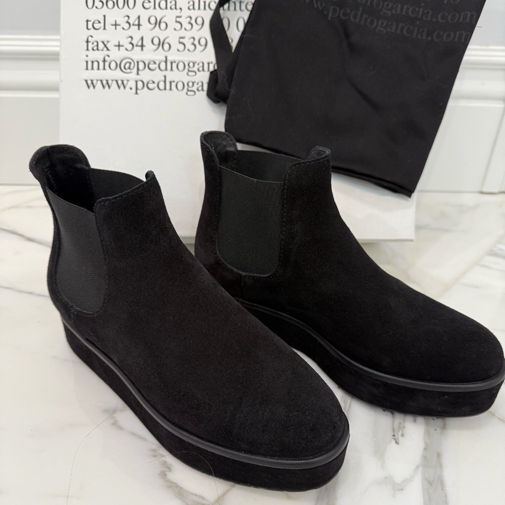 Pedro Garcia Yimar Black Suede Ankle Boots - Size 37